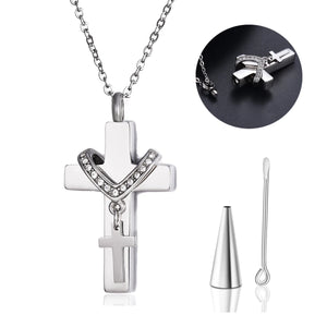 Double-Cross Urn Necklace