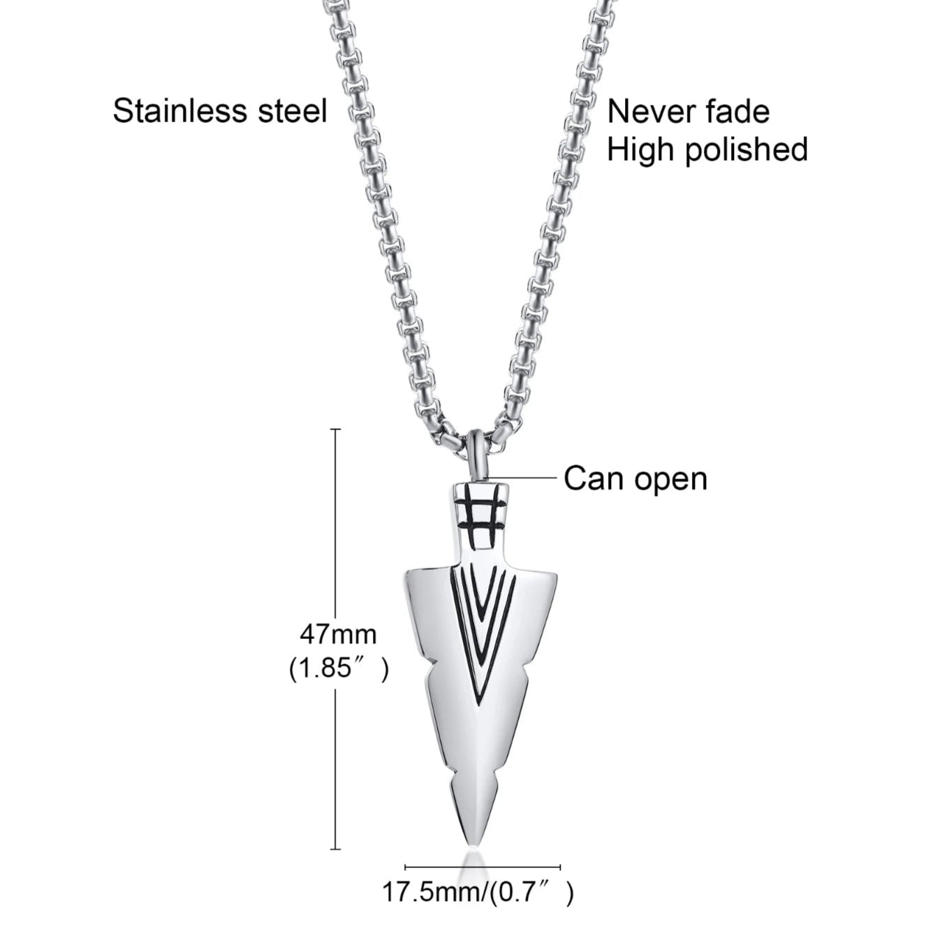 Tribal Arrowhead Urn Necklace