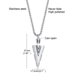 Tribal Arrowhead Urn Necklace