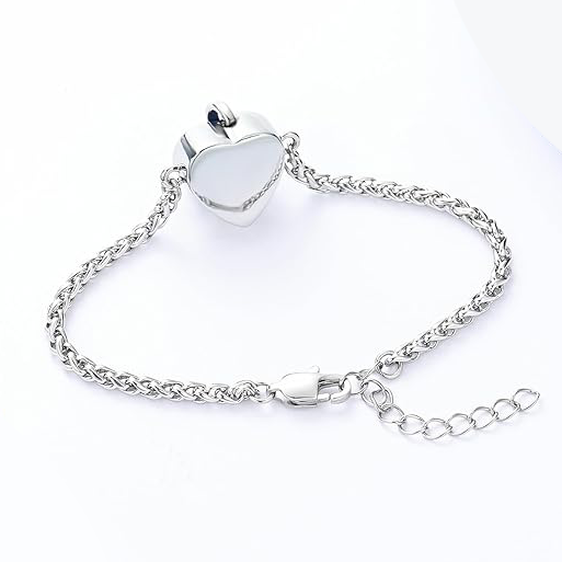 Kristall-Herz-Urnenarmband