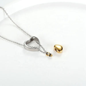 Double-Heart Urn Necklace