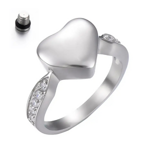 Heart-Glass Urn Ring