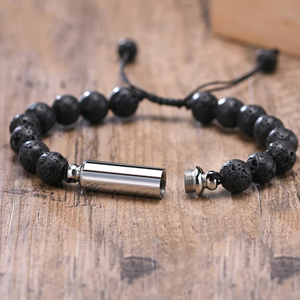 Lava Stone Beads Urn Bracelet