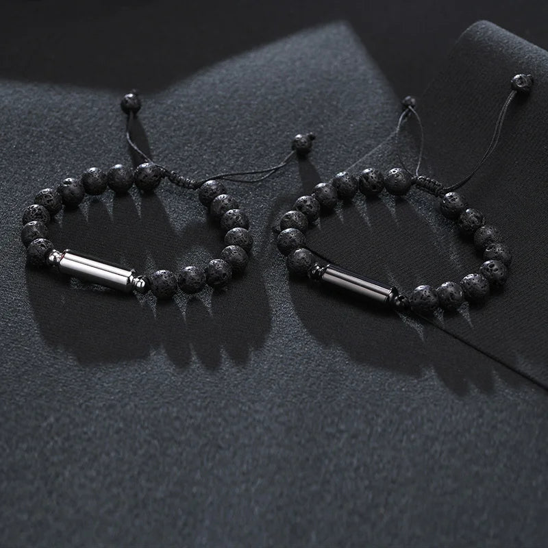 Lava Stone Beads Urn Bracelet