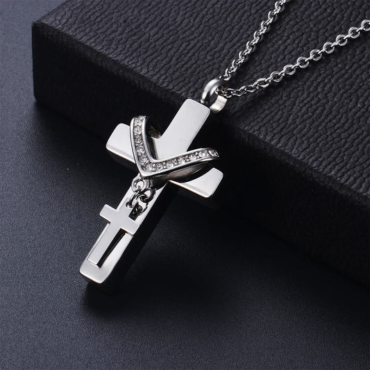 Double-Cross Urn Necklace