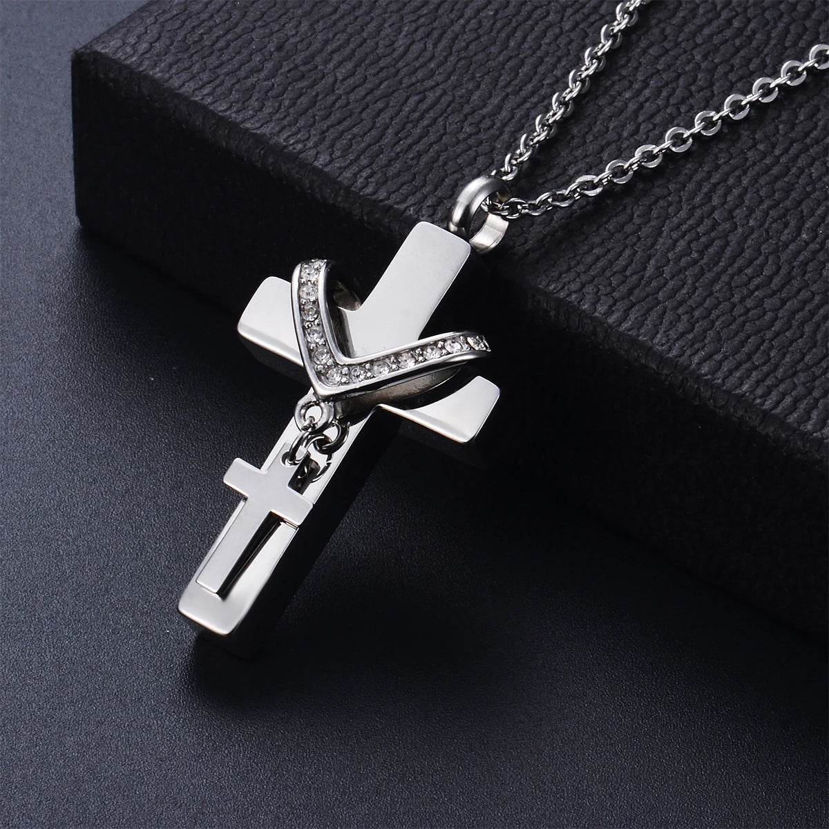 Double-Cross Urn Necklace