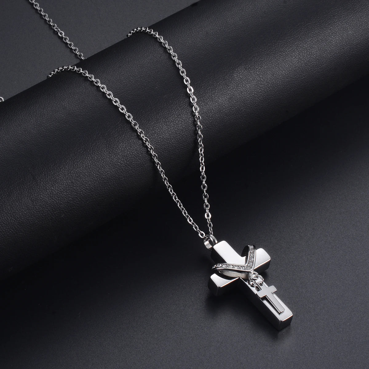 Double-Cross Urn Necklace