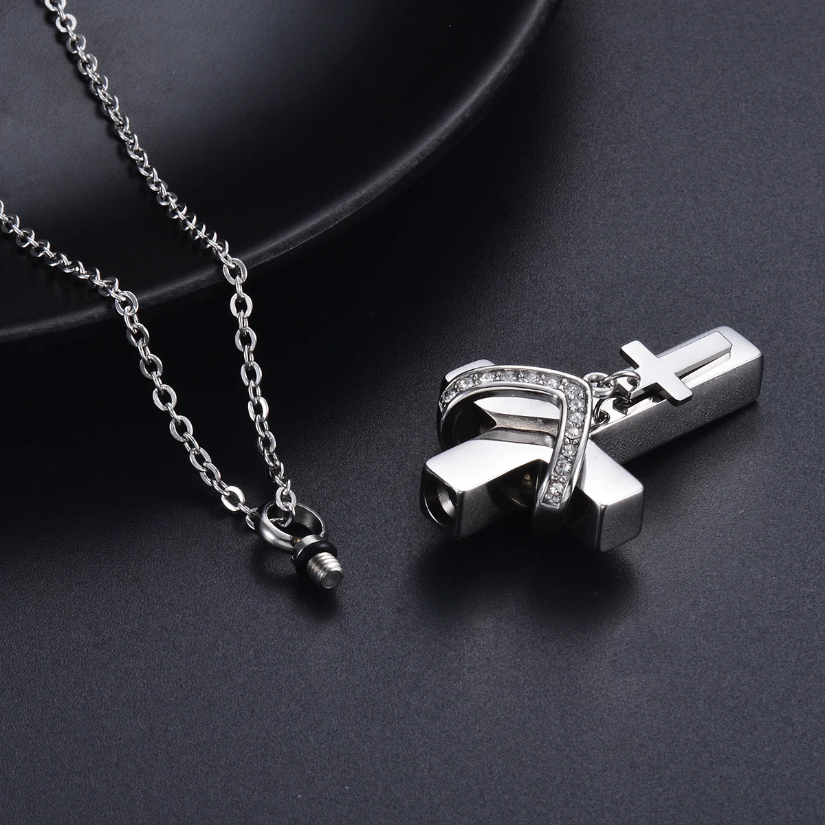 Double-Cross Urn Necklace
