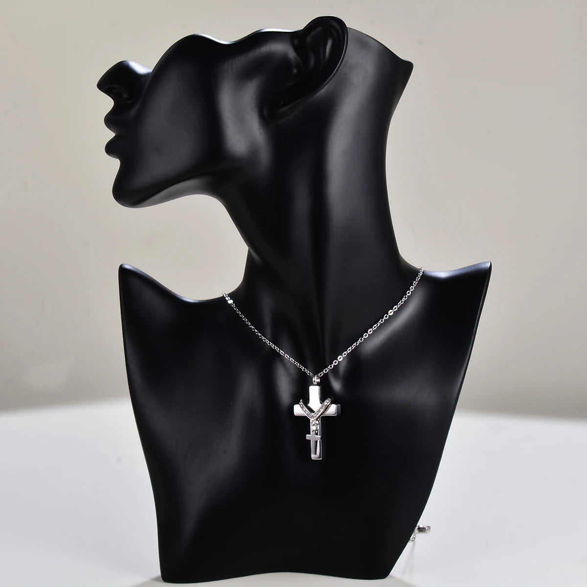 Double-Cross Urn Necklace