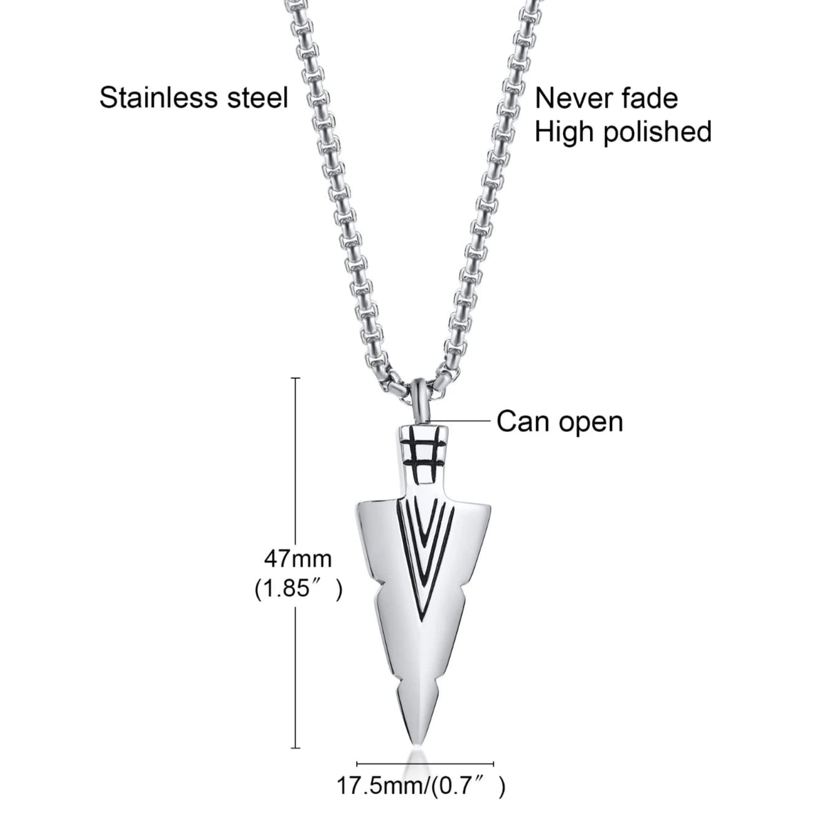 Tribal Arrowhead Urn Necklace