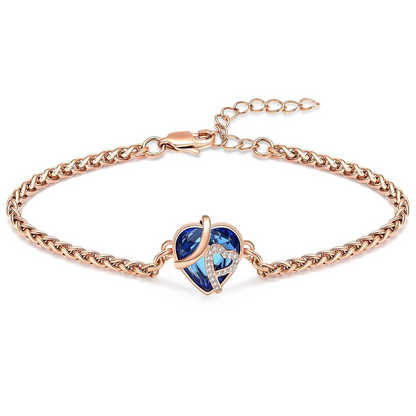 Kristall-Herz-Urnenarmband
