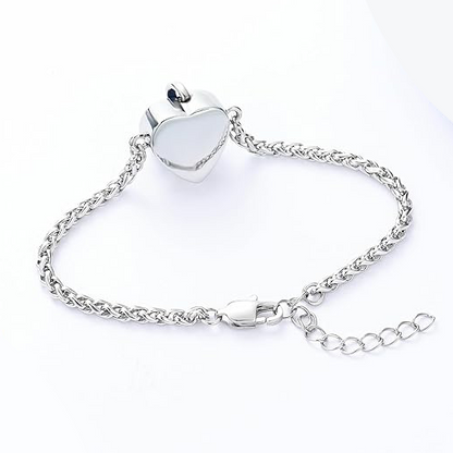 Kristall-Herz-Urnenarmband
