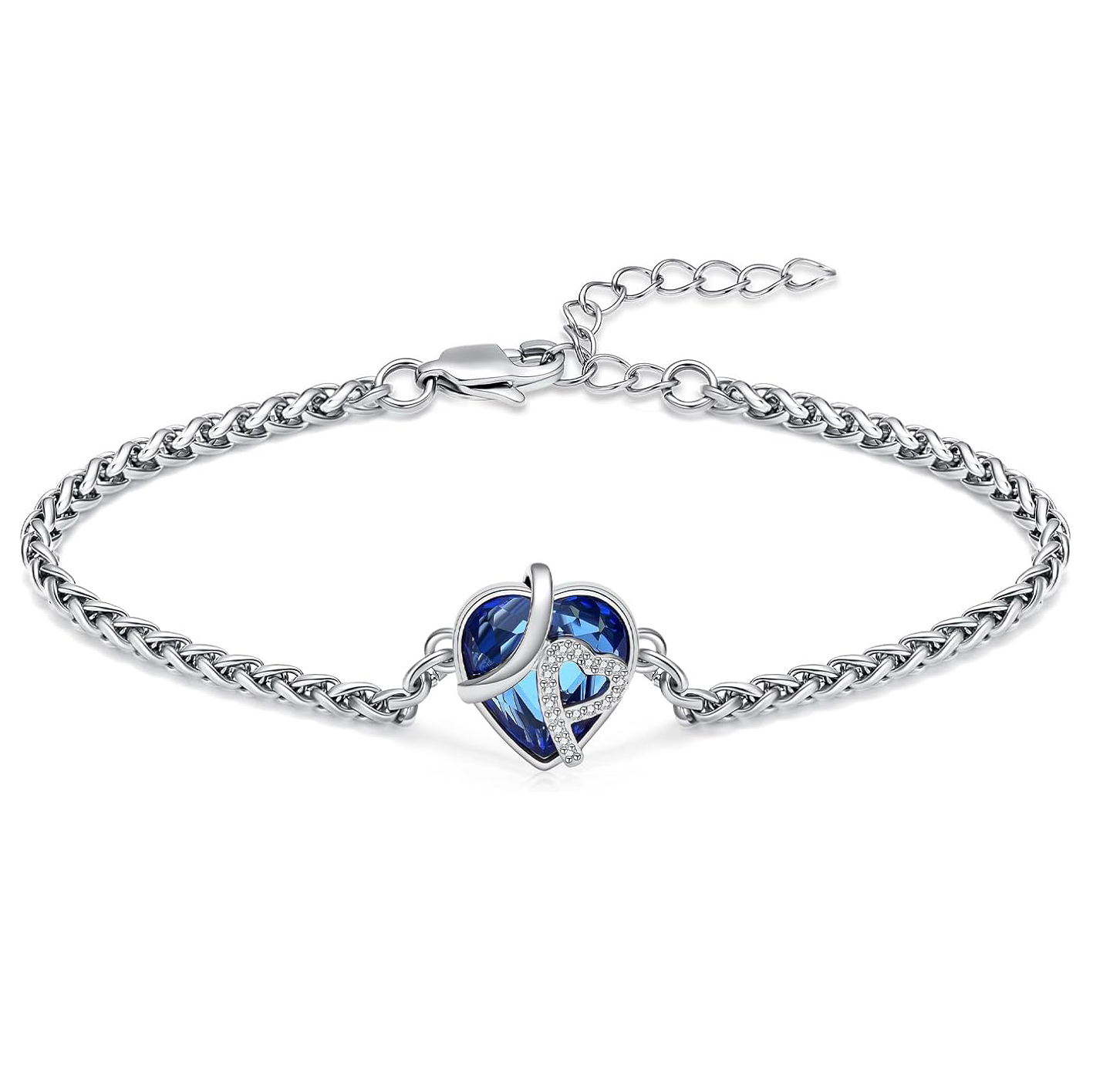 Kristall-Herz-Urnenarmband