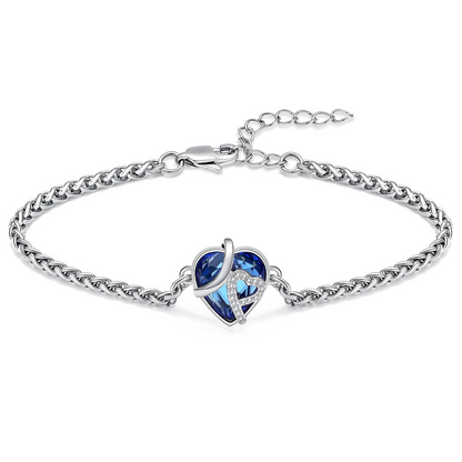 Kristall-Herz-Urnenarmband