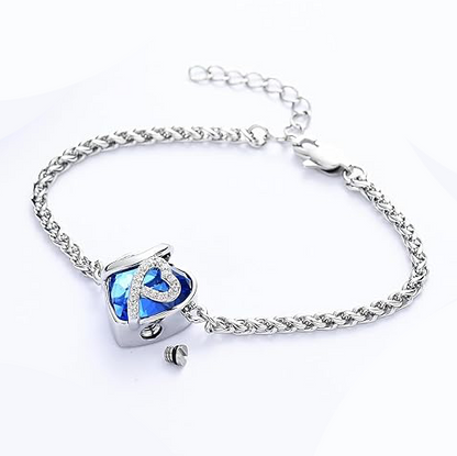 Kristall-Herz-Urnenarmband
