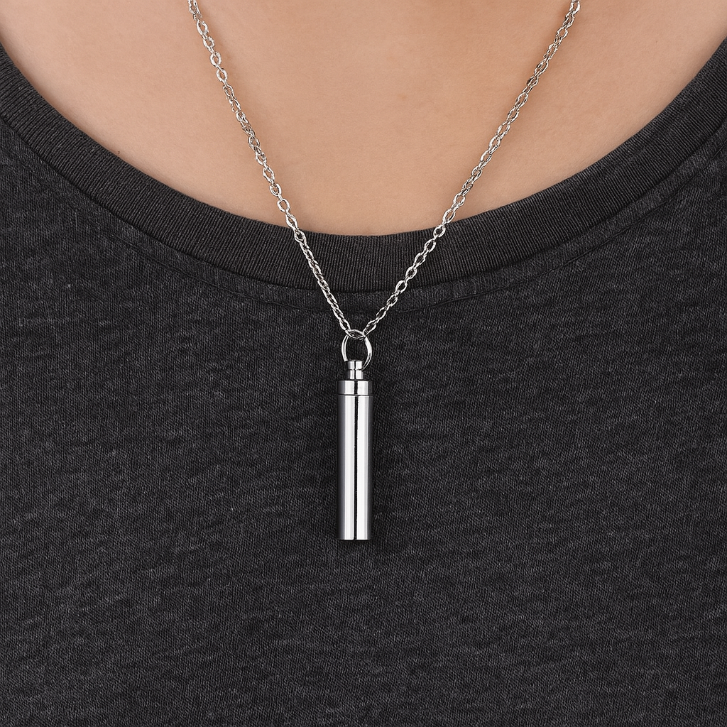 Titanium Steel Urn Necklace