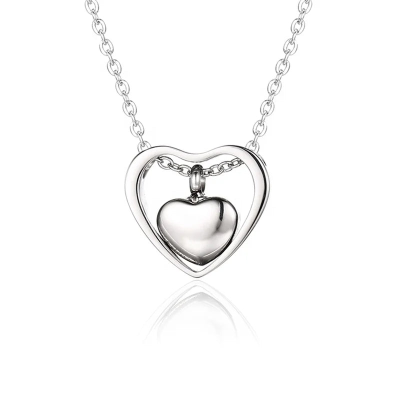 Dubbele hart urn ketting
