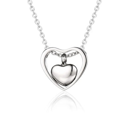 Dubbele hart urn ketting
