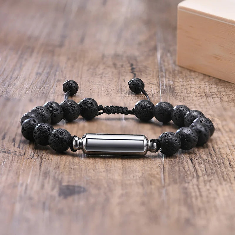Lava Stone Beads Urn Bracelet