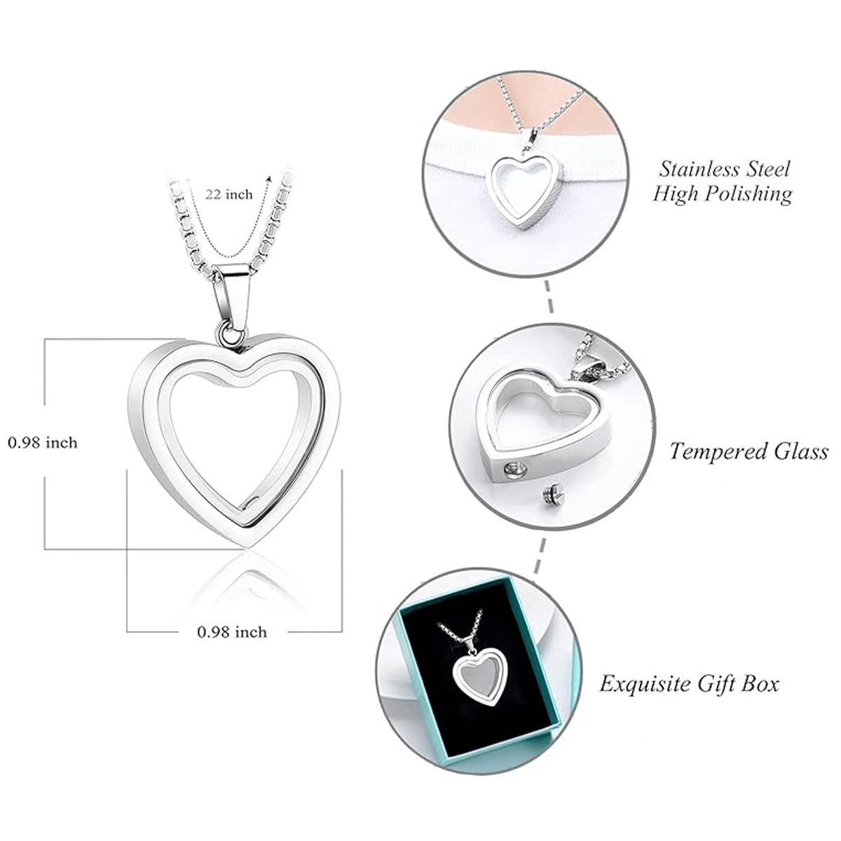 ForeverIn™ Urn Pendant Necklace Tk04 - ForeverIn Heart