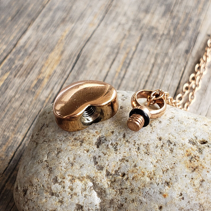 Dubbele hart urn ketting