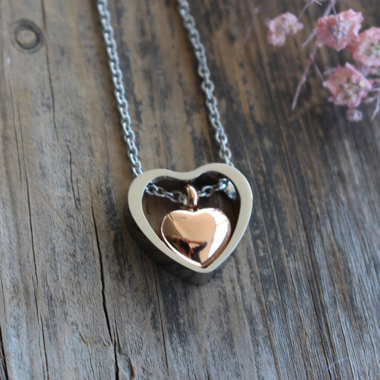 Double-Heart Urn Necklace