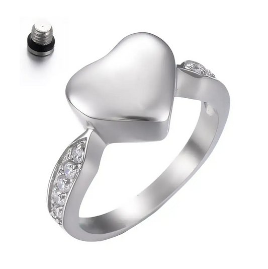 Heart-Glass Urn Ring