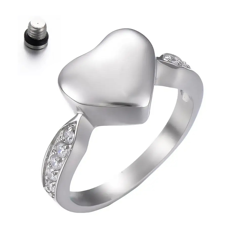 Heart-Glass Urn Ring